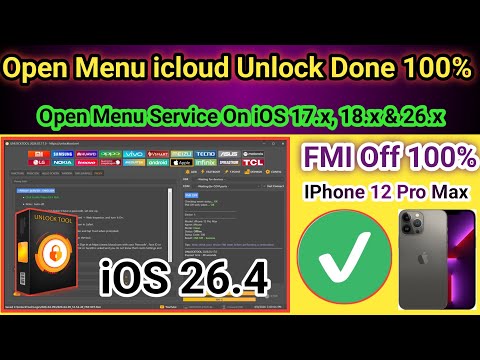 Open Menu icloud unlock Iphone 11 to 17 Pro Max iOS 26.x FMI off 100% Done | Unlock Tool 2026