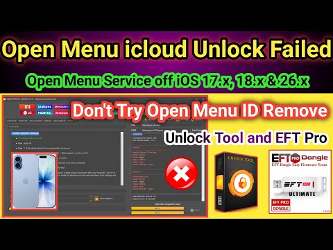 Open Menu icloud unlock Iphone 11 to 17 Pro Max iOS 26.x FMI off 100% Failed | Unlock Tool 2026