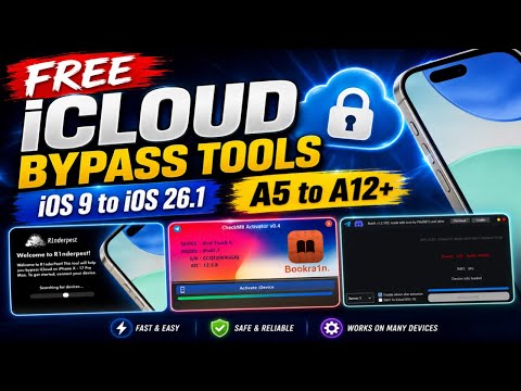 FREE iCloud Bypass Tools For iOS 9 to iOS 26.1 A5 TO A12+ 2026