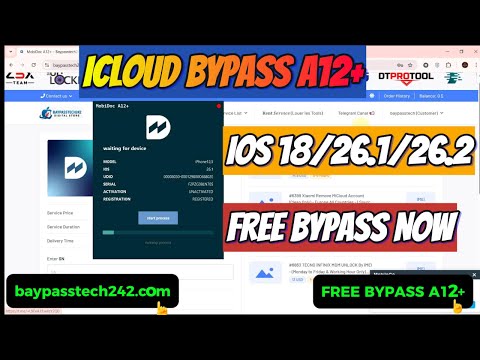 FREE  Bypass iCloud Xr – 17 Pro max avec MobiDoc A12+  iOS 26.1 – iOS 18.7.2   Register SN Free