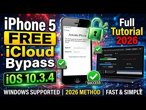 iPhone 5 iCloud Bypass iOS 10.3.4 FREE Full Tutorial 2026