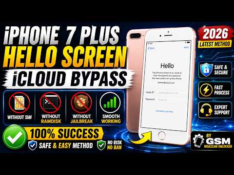 iPhone 7 Plus iOS 15.8.8 Hello Screen iCloud Bypass No Signal ✅ Without Jailbreak | Without Ramdisk