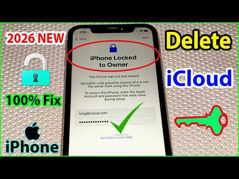 Remove iCloud Activation Lock ON iPhone 2026 iPhone Locked to Owner? Permanent 💯FIX✅ Without Apple🆔