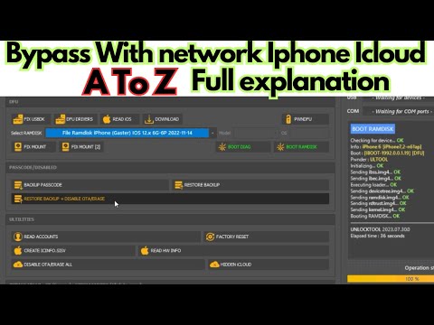 How To Bypass With network Iphone Icloud – UnlockTool Ramdisk + iPhone disabled ,