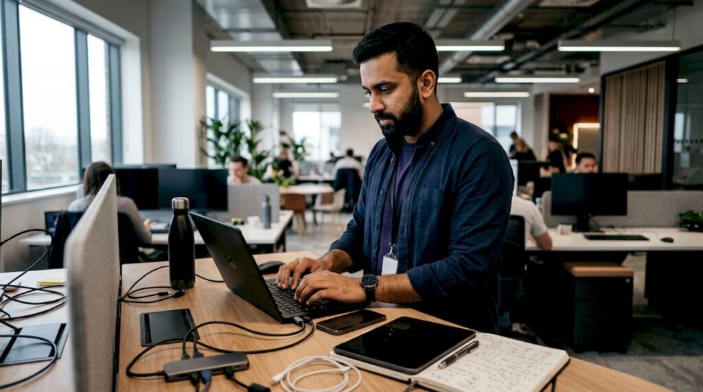 IT administrator managing Apple Business Manager lock settings